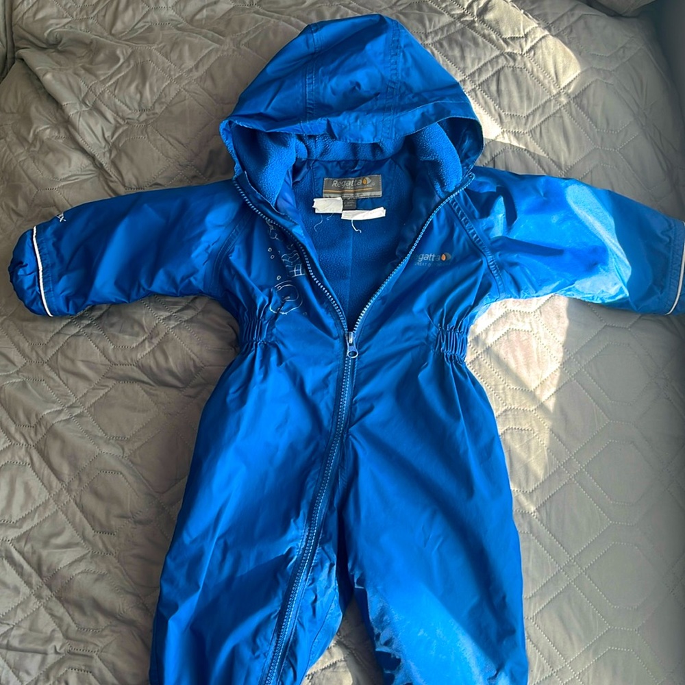 12/18month Toddler Full Zip/unzip puddle suit / light winter suit